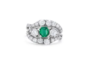 Jabel Emerald and Diamond Ring in Platinum
