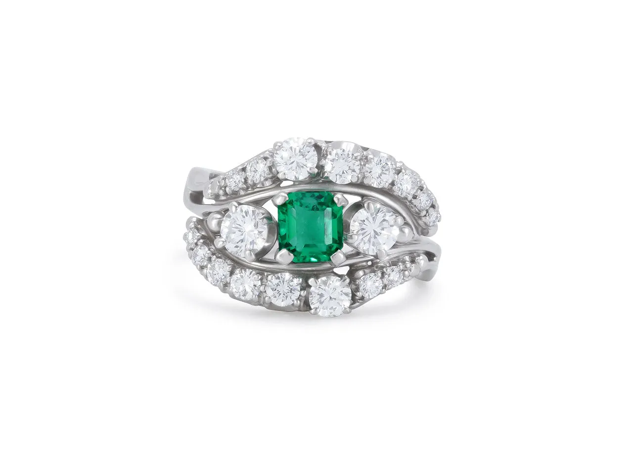 Jabel Emerald and Diamond Ring in Platinum
