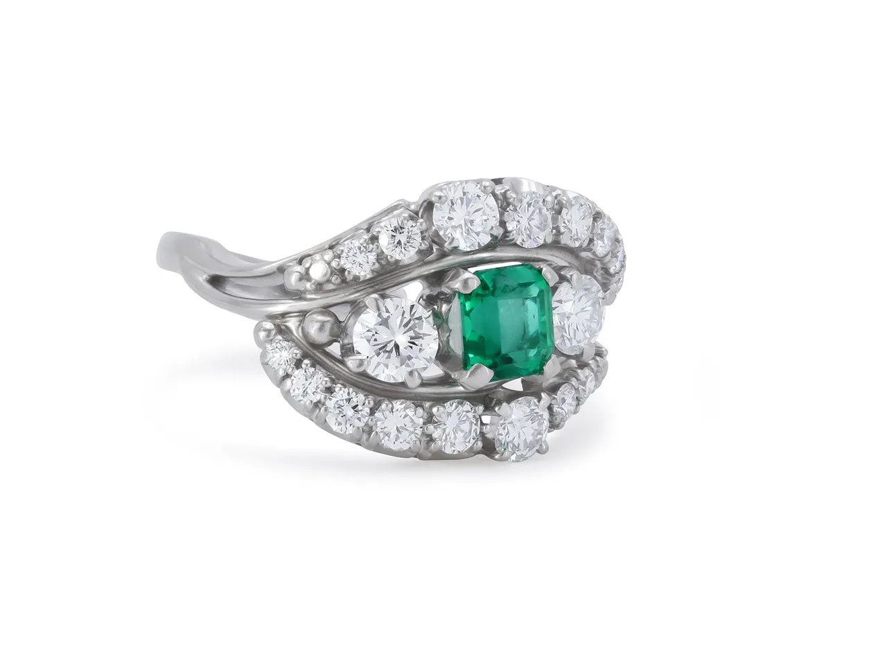 Jabel Emerald and Diamond Ring in Platinum