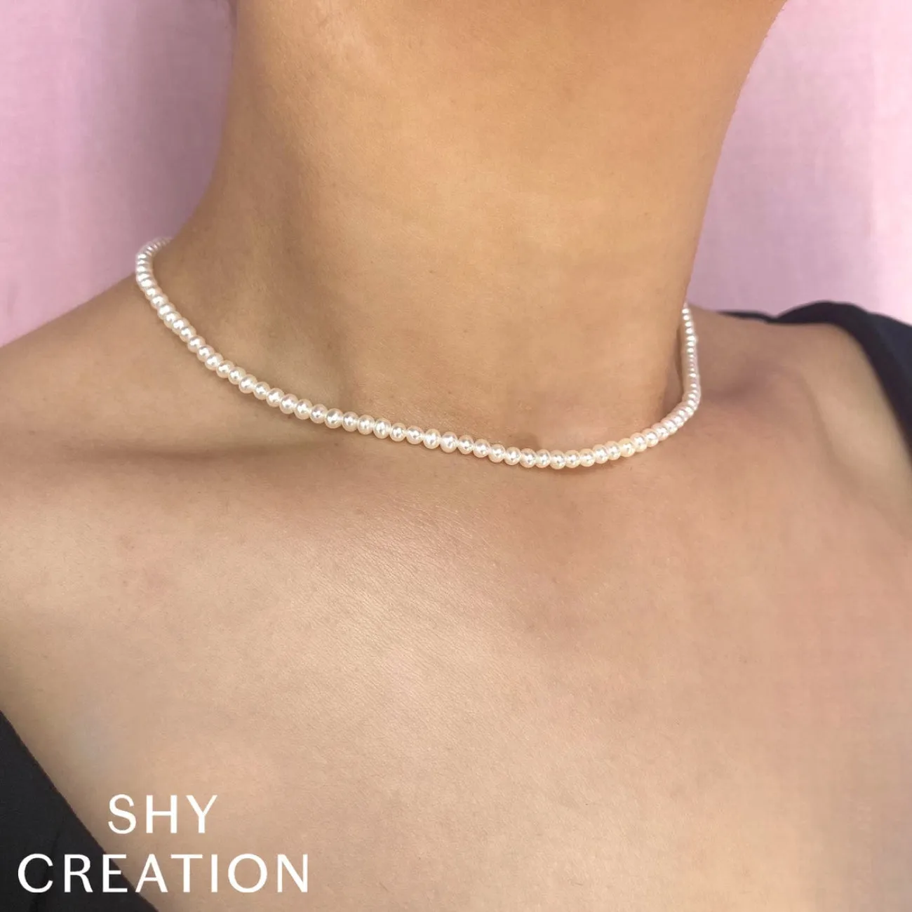 Jackie 14K Yellow Gold Cultured Pearl Tennis Necklace