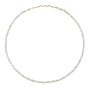 Jackie 14K Yellow Gold Cultured Pearl Tennis Necklace