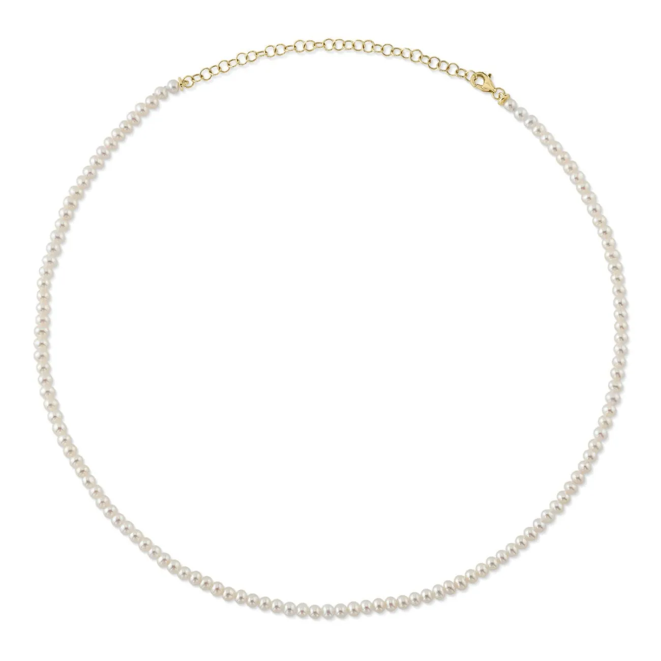 Jackie 14K Yellow Gold Cultured Pearl Tennis Necklace