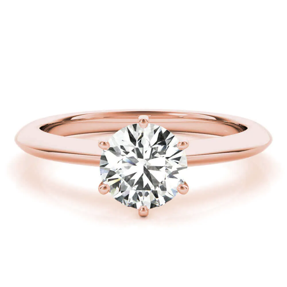 JewelMore Certified 1.00 Carat Diamond, Prong Set 14K Rose White & Yellow Gold Lab Grown Diamonds Solitaire Engagement Ring Diamond Quality (G-H, VS-SI1) by Revival Diamonds