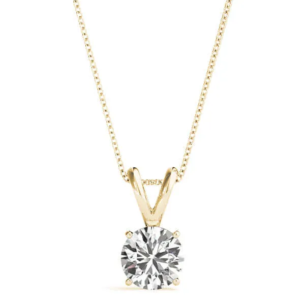 JewelMore Necklace for Women Lab Grown Diamond Solitaire Certified G-H VS-SI1 White Gold