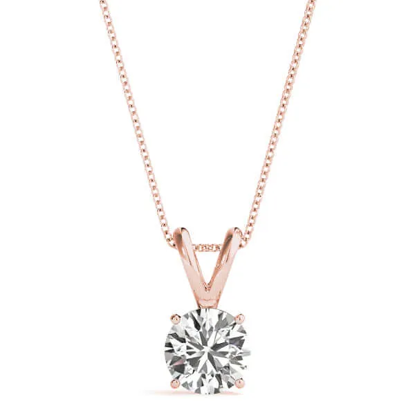 JewelMore Necklace for Women Lab Grown Diamond Solitaire Certified G-H VS-SI1 White Gold