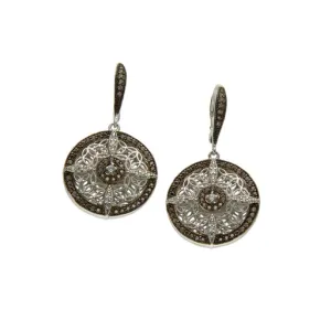 Keith Jack Sterling Silver CZ Night & Day Dangle Earrings