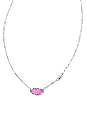 Kendra Scott - Lips Pendant Hot Pink Silver Necklace