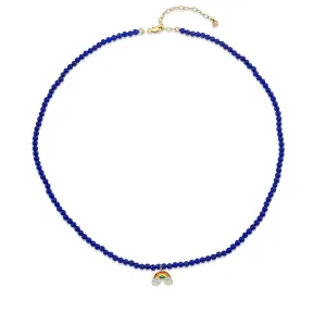 Kids Collection Gold & Diamond Enamel Rainbow Lapis Necklace