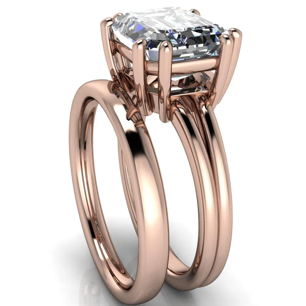 Knox Emerald Center Stone 8 Prong Shank Split Engagement Ring