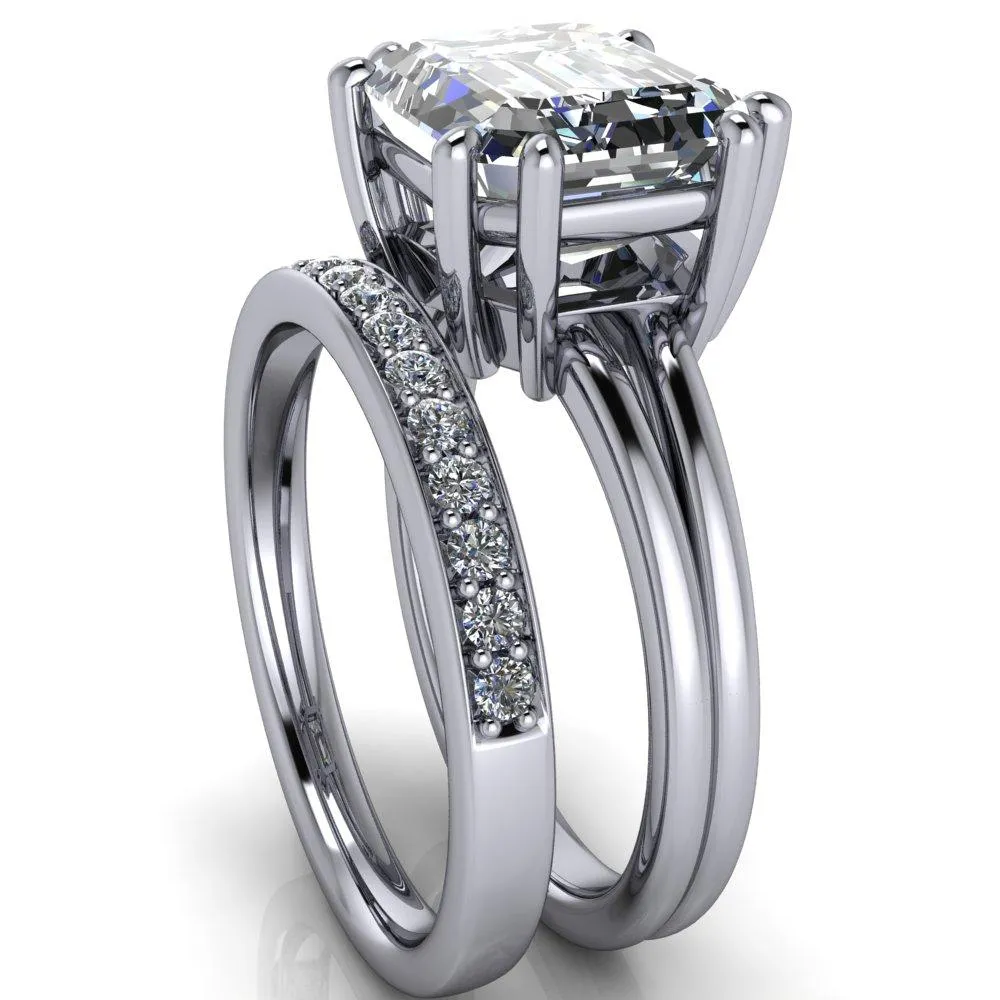 Knox Emerald Center Stone 8 Prong Shank Split Engagement Ring