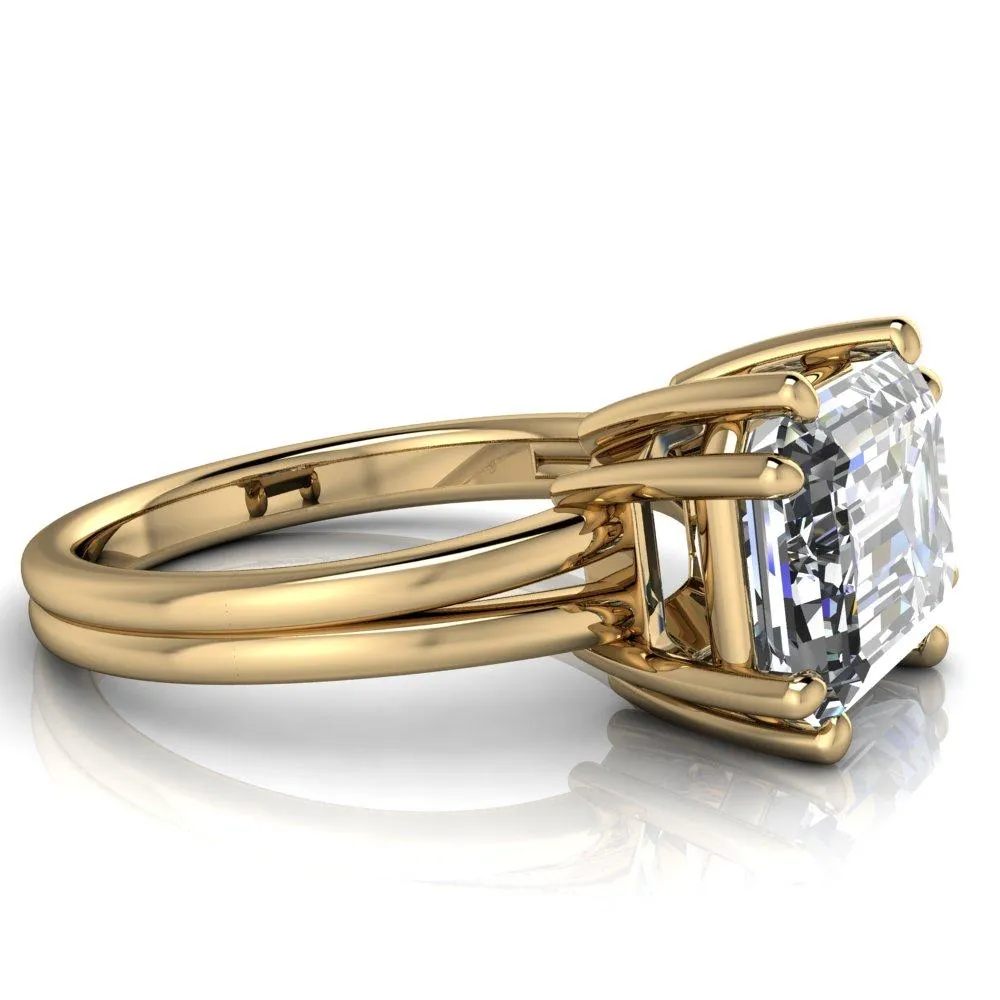 Knox Emerald Center Stone 8 Prong Shank Split Engagement Ring
