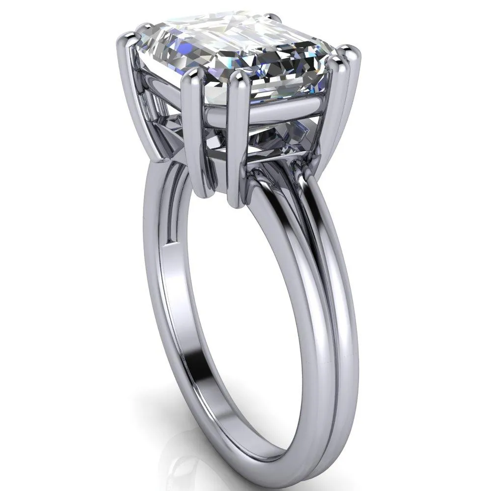 Knox Emerald Center Stone 8 Prong Shank Split Engagement Ring
