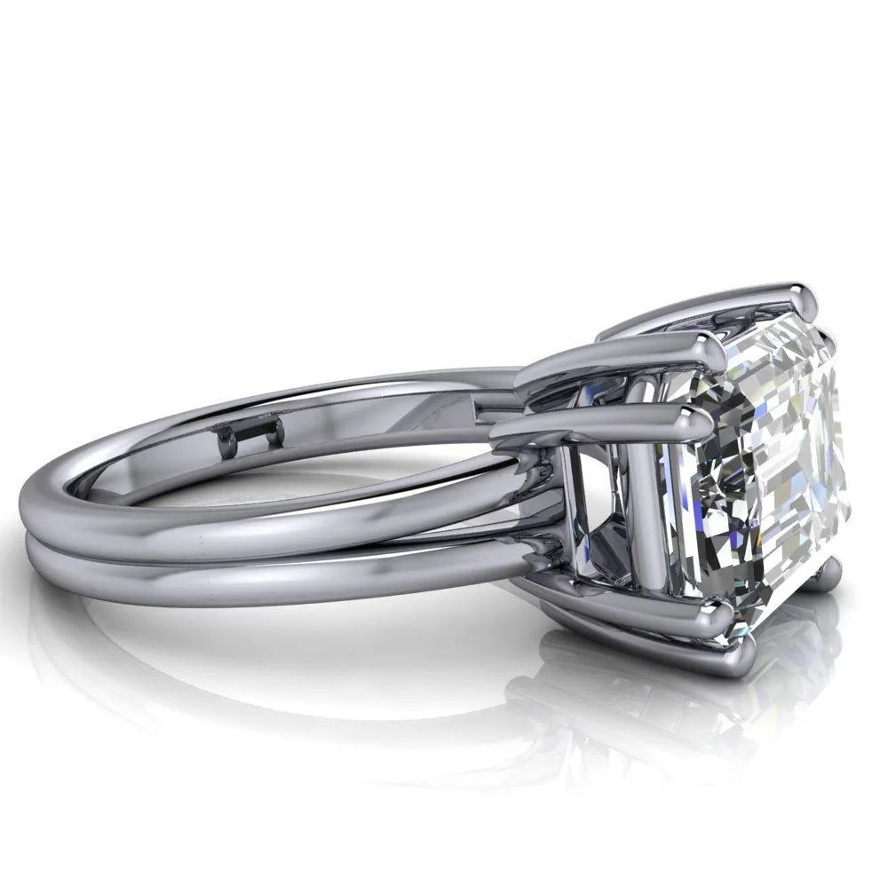 Knox Emerald Center Stone 8 Prong Shank Split Engagement Ring