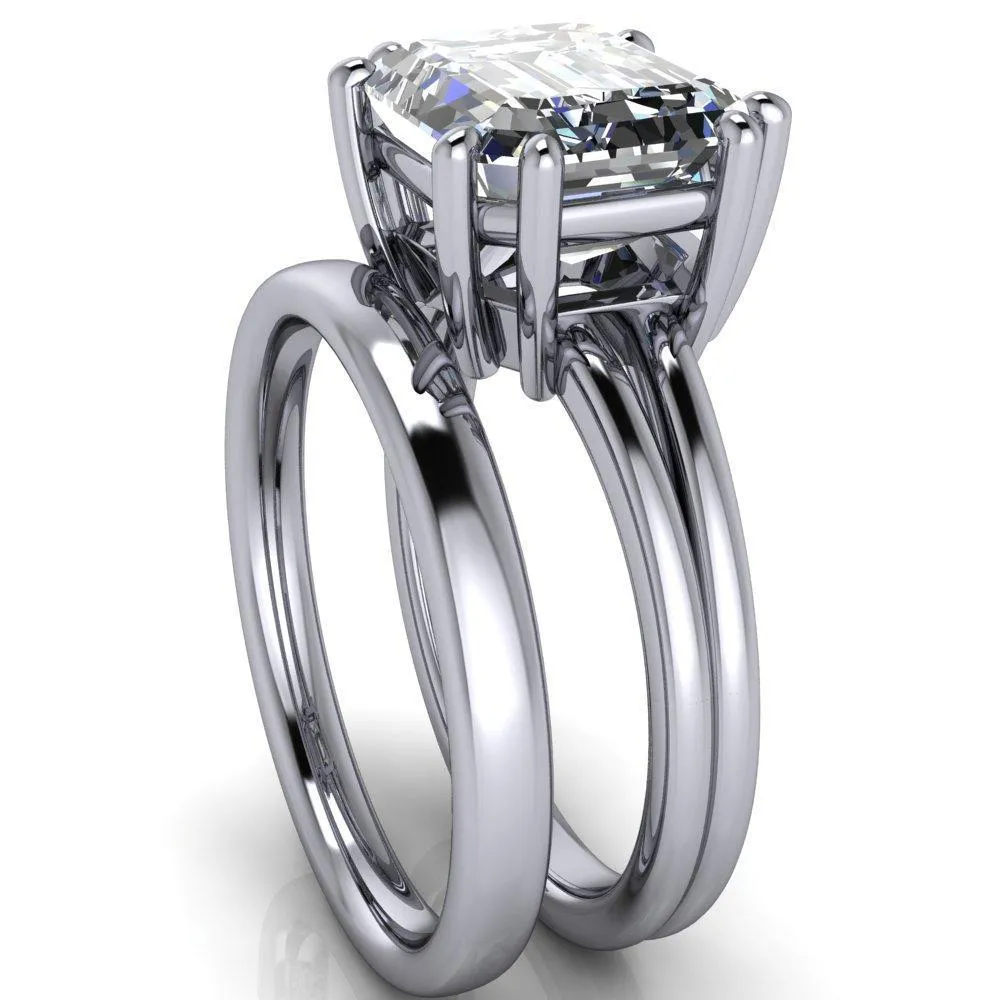 Knox Emerald Center Stone 8 Prong Shank Split Engagement Ring