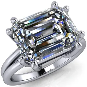 Knox Emerald Center Stone 8 Prong Shank Split Engagement Ring