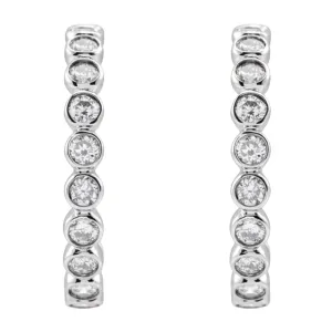 Lab-Grown Diamond Bezel-Set Hoop Earrings (3/8 CTW)