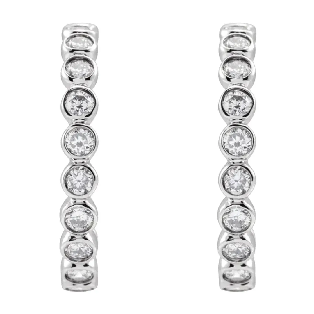 Lab-Grown Diamond Bezel-Set Hoop Earrings (3/8 CTW)