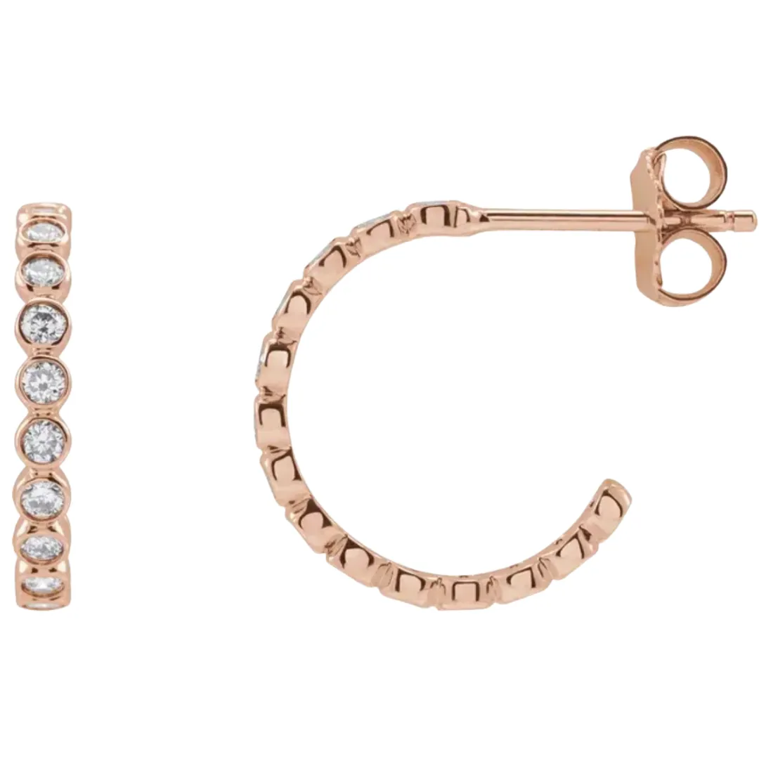 Lab-Grown Diamond Bezel-Set Hoop Earrings (3/8 CTW)
