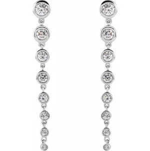 Lab-Grown Diamond Graduated Bezel-Set Drop Earrings