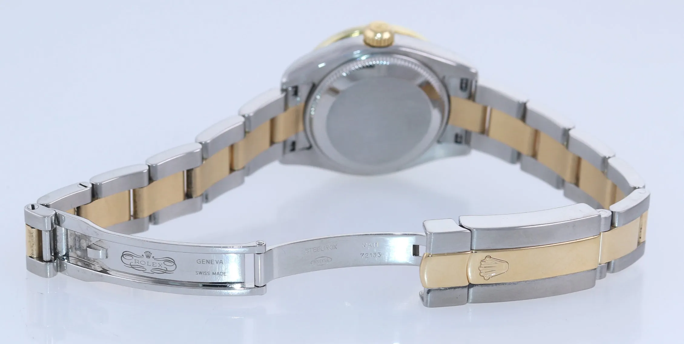 Ladies Rolex DateJust 26mm 179163 Yellow Gold Two Tone MOP Dial Diamond Watch