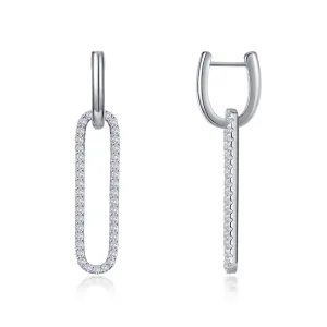 LaFonn CTTW 0.8 Silver Paperclip Drop Earrings