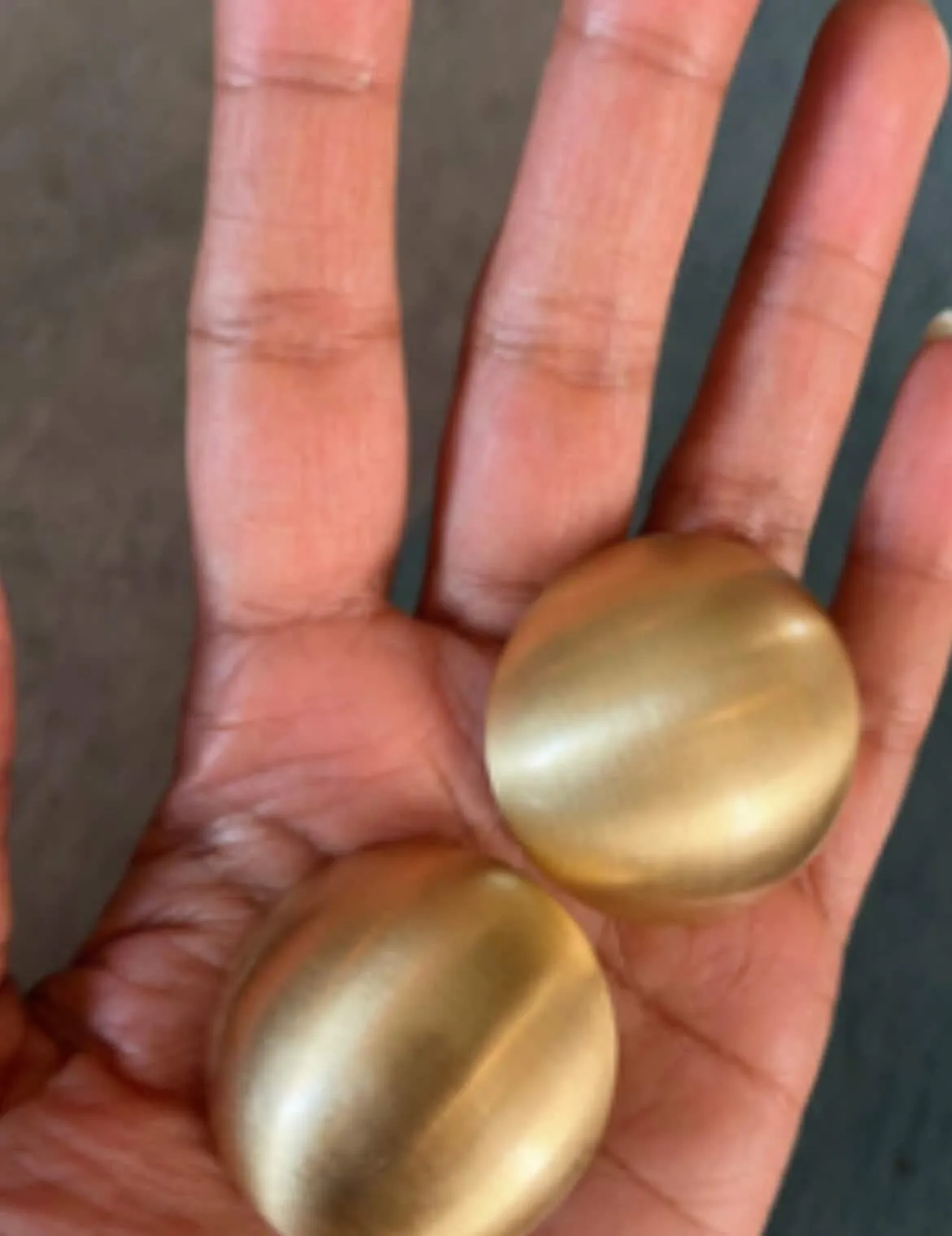 Large gold studs earrings ,huge gold stud earring , round gold earrings , chunky brushed metal