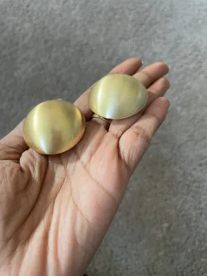 Large gold studs earrings ,huge gold stud earring , round gold earrings , chunky brushed metal