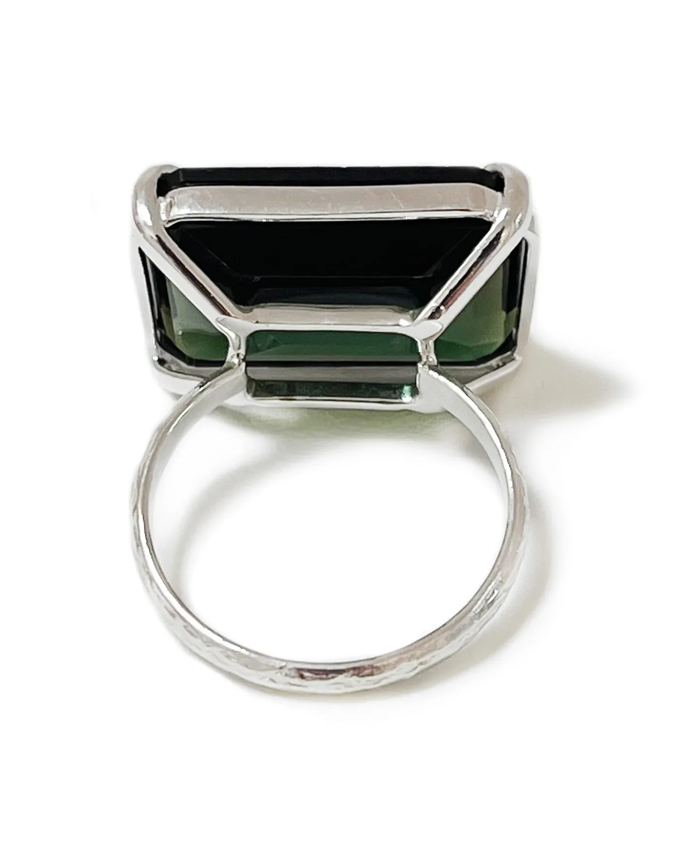 Large Shimmer Ring in Emerald Quartz