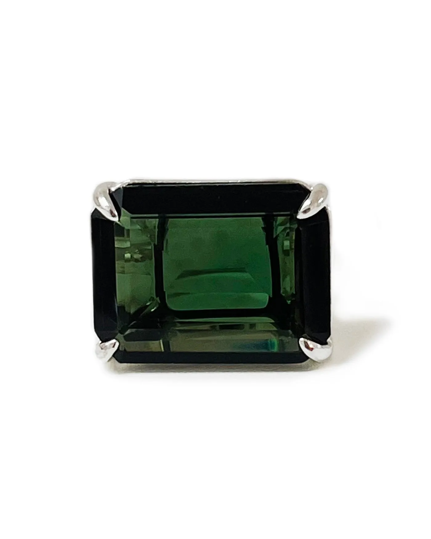 Large Shimmer Ring in Emerald Quartz