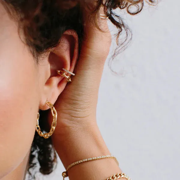 Large Square Oval Link Hoops