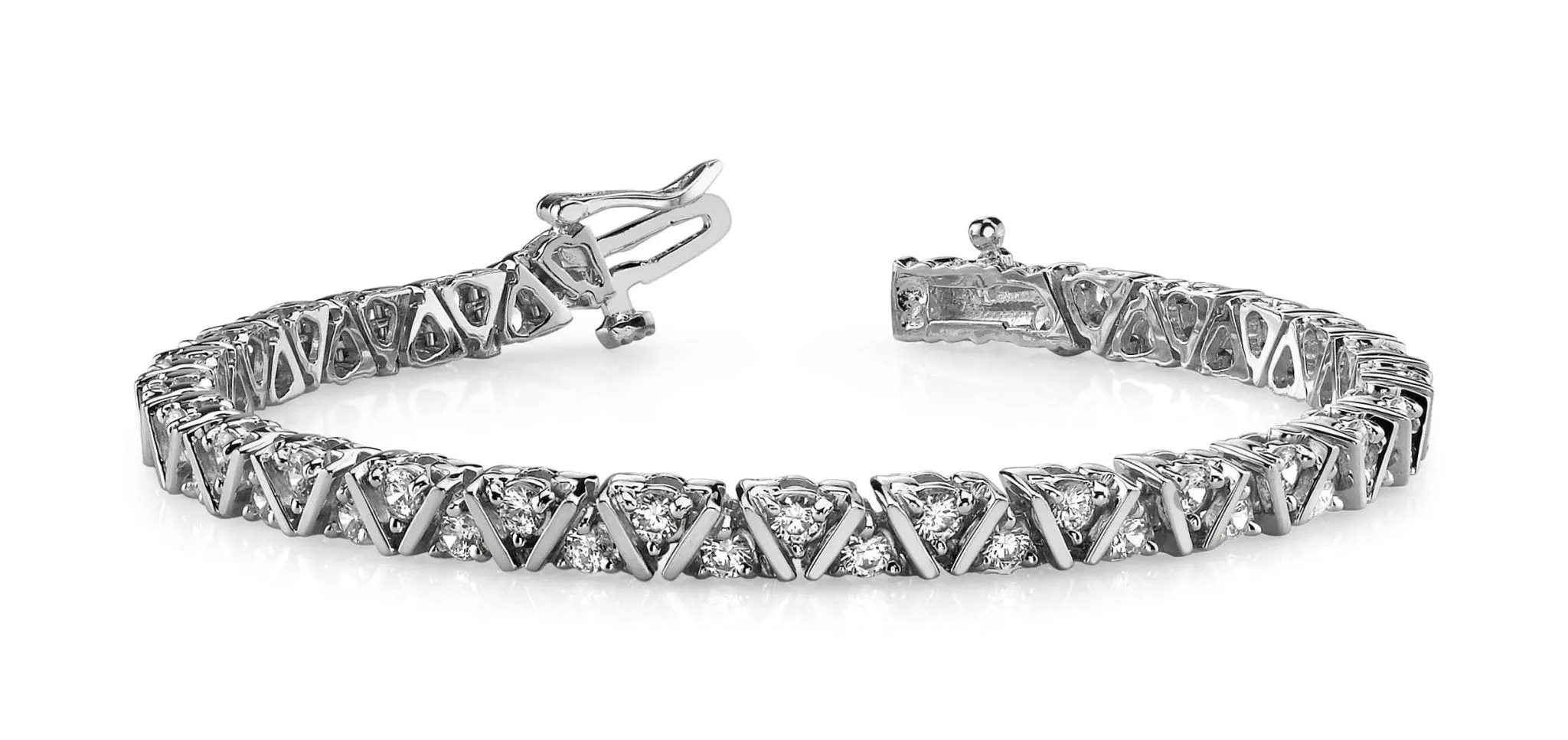 Leaning Fence Diamond Bracelet with 1.96 ct.(finished) 2mm
