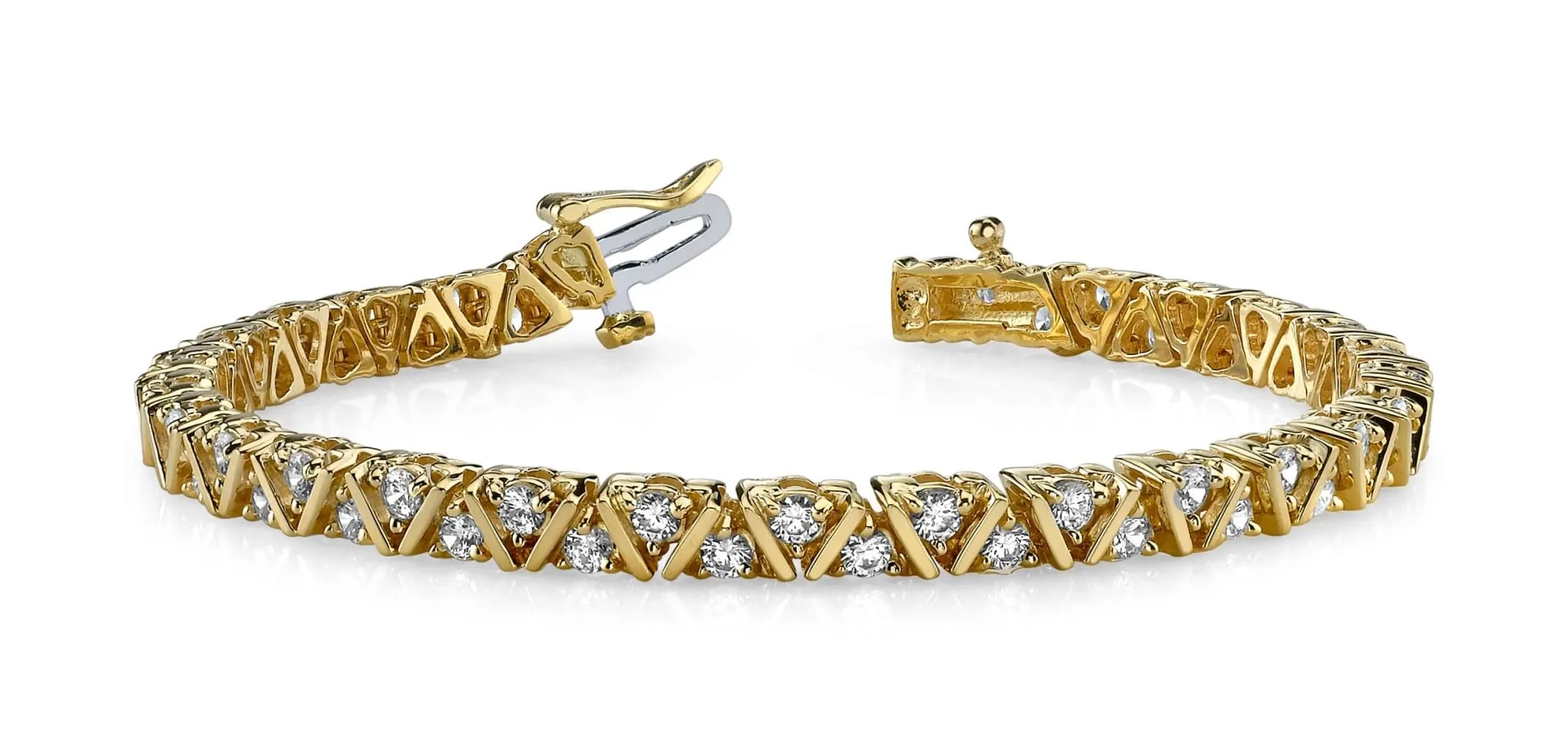 Leaning Fence Diamond Bracelet with 1.96 ct.(finished) 2mm