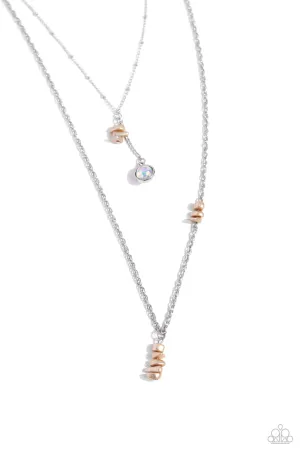 Leisurely Layered - Brown - Baroque Pearl Tiered Paparazzi Short Necklace