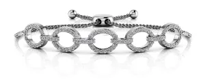 Love Open Oval Adjustable Diamond Bracelet with 0.98 ct.(finished) 1.2mm