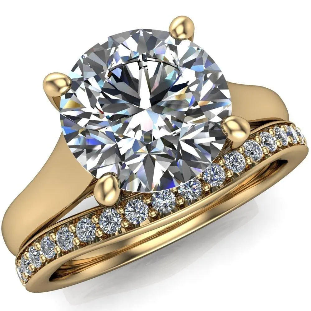Lucerne Round Center Stone 4 Prong Solitaire Ring