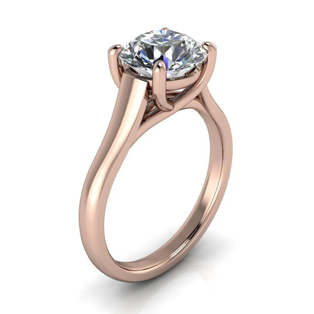Lucerne Round Center Stone 4 Prong Solitaire Ring