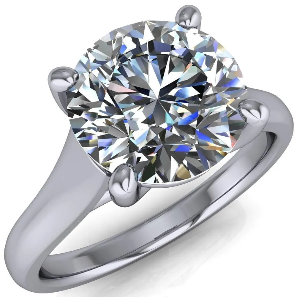 Lucerne Round Center Stone 4 Prong Solitaire Ring