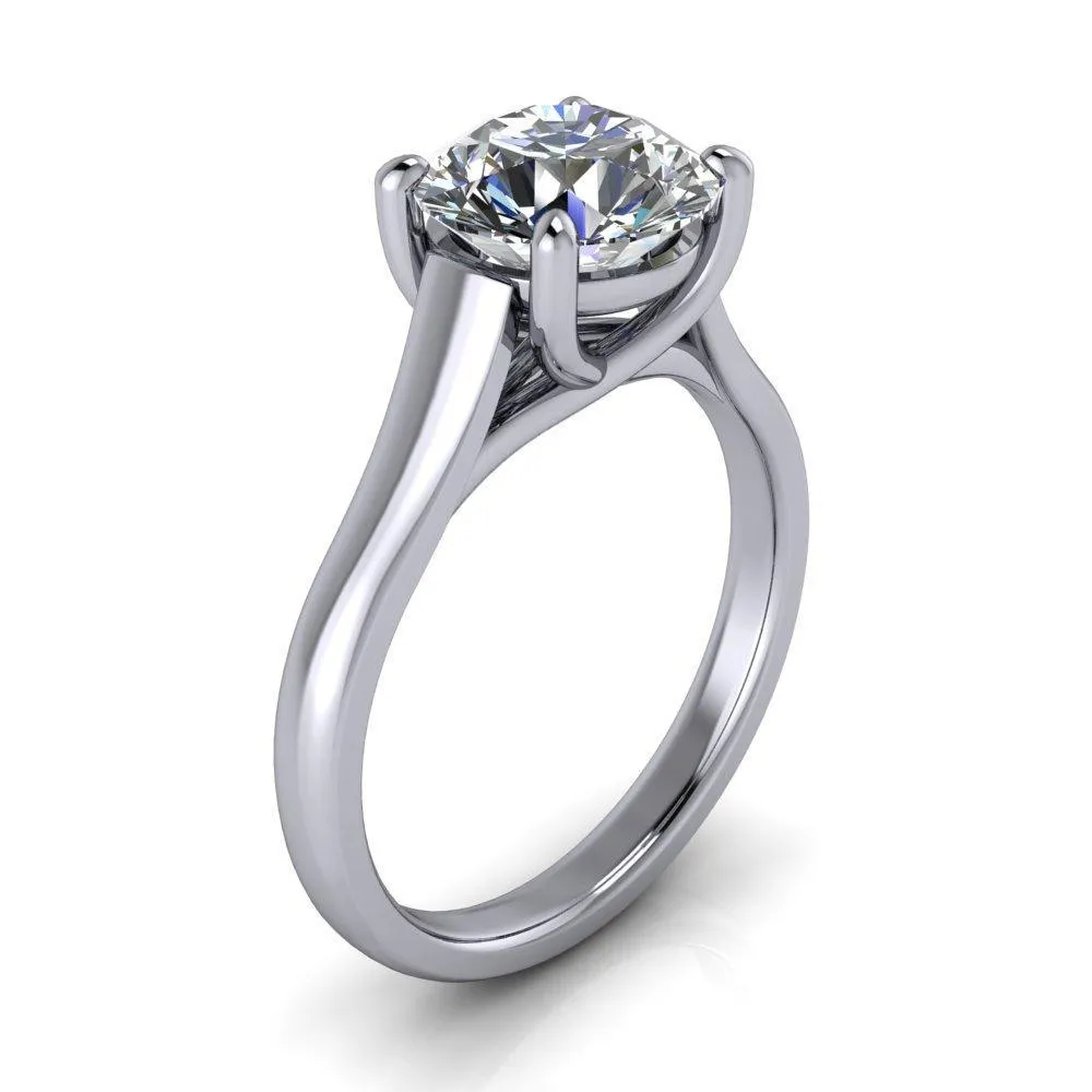 Lucerne Round Center Stone 4 Prong Solitaire Ring