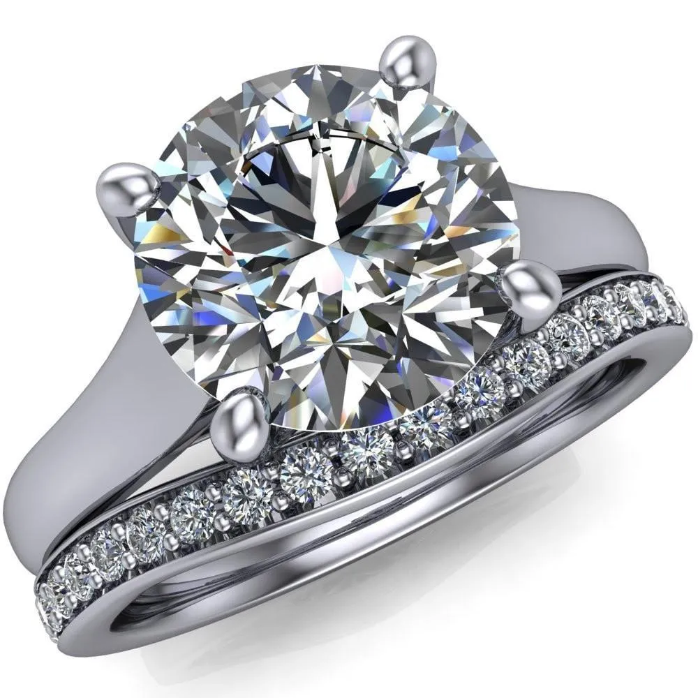 Lucerne Round Center Stone 4 Prong Solitaire Ring