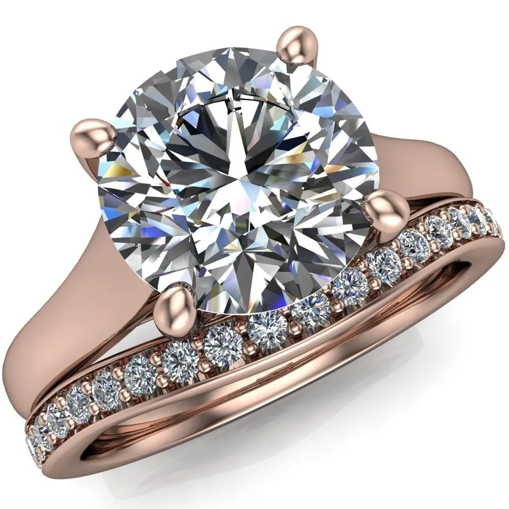 Lucerne Round Center Stone 4 Prong Solitaire Ring