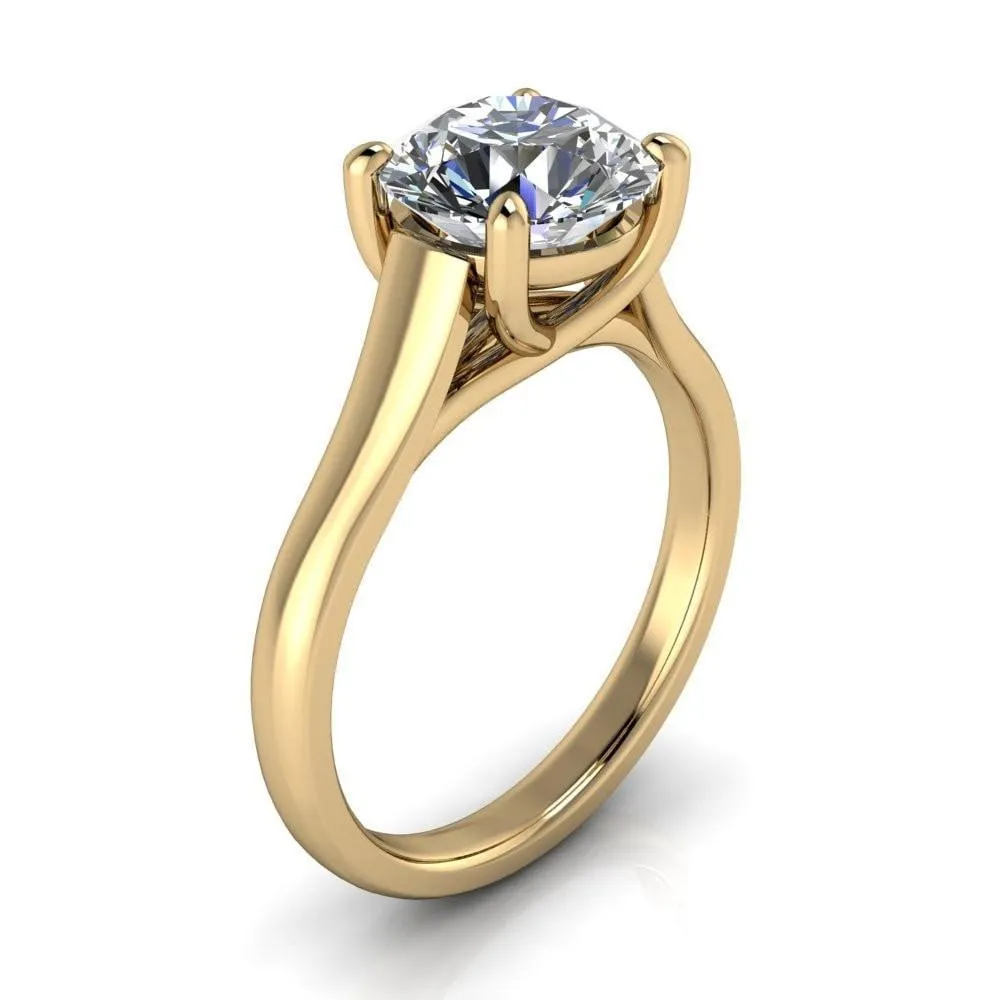 Lucerne Round Center Stone 4 Prong Solitaire Ring
