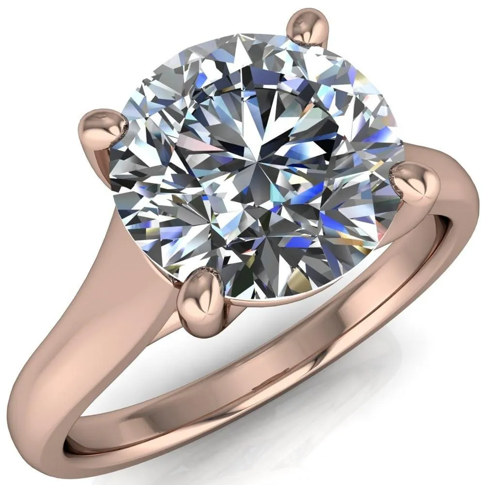 Lucerne Round Center Stone 4 Prong Solitaire Ring