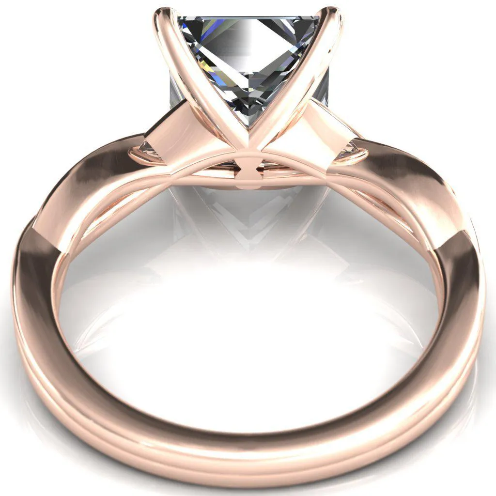 Lucia Princess/Square Moissanite 4 Claw Prong 1/2 Infinity Solitaire Ring Engagement Ring