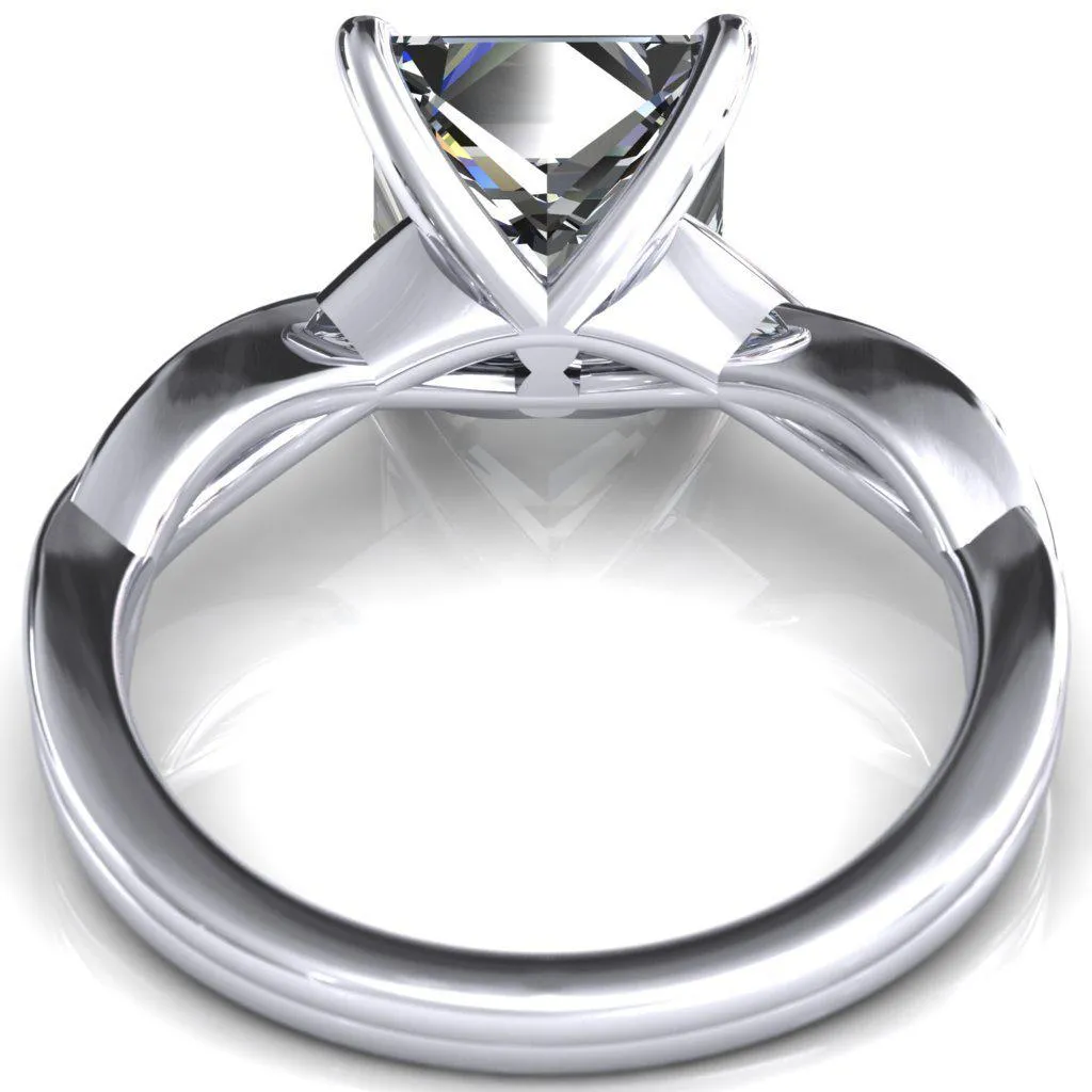 Lucia Princess/Square Moissanite 4 Claw Prong 1/2 Infinity Solitaire Ring Engagement Ring
