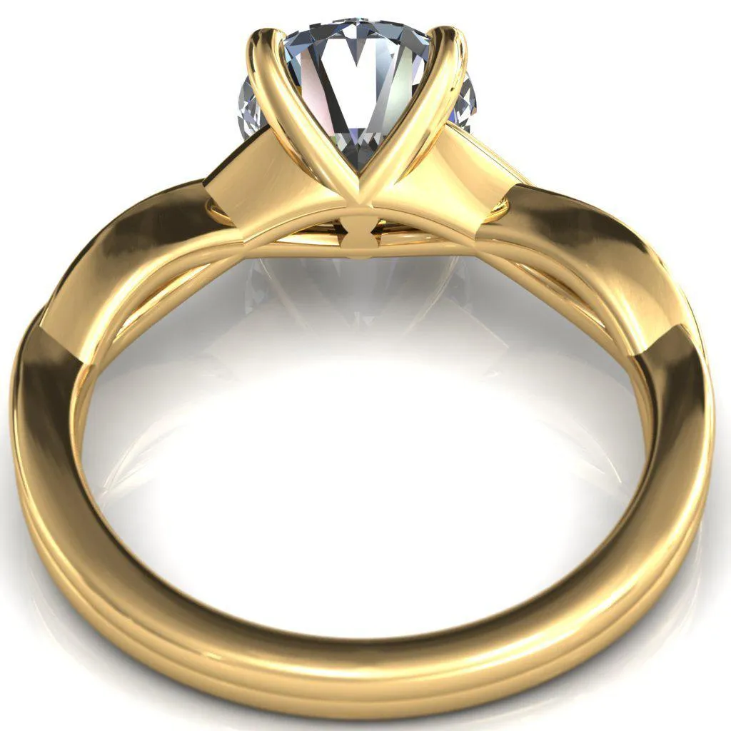 Lucia Round Center Stone 4 Claw Prong 1/2 Infinity Solitaire Ring Engagement Ring