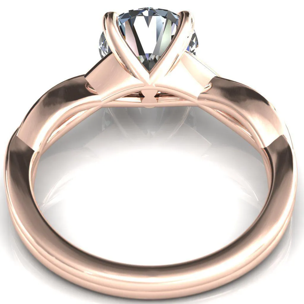 Lucia Round Center Stone 4 Claw Prong 1/2 Infinity Solitaire Ring Engagement Ring