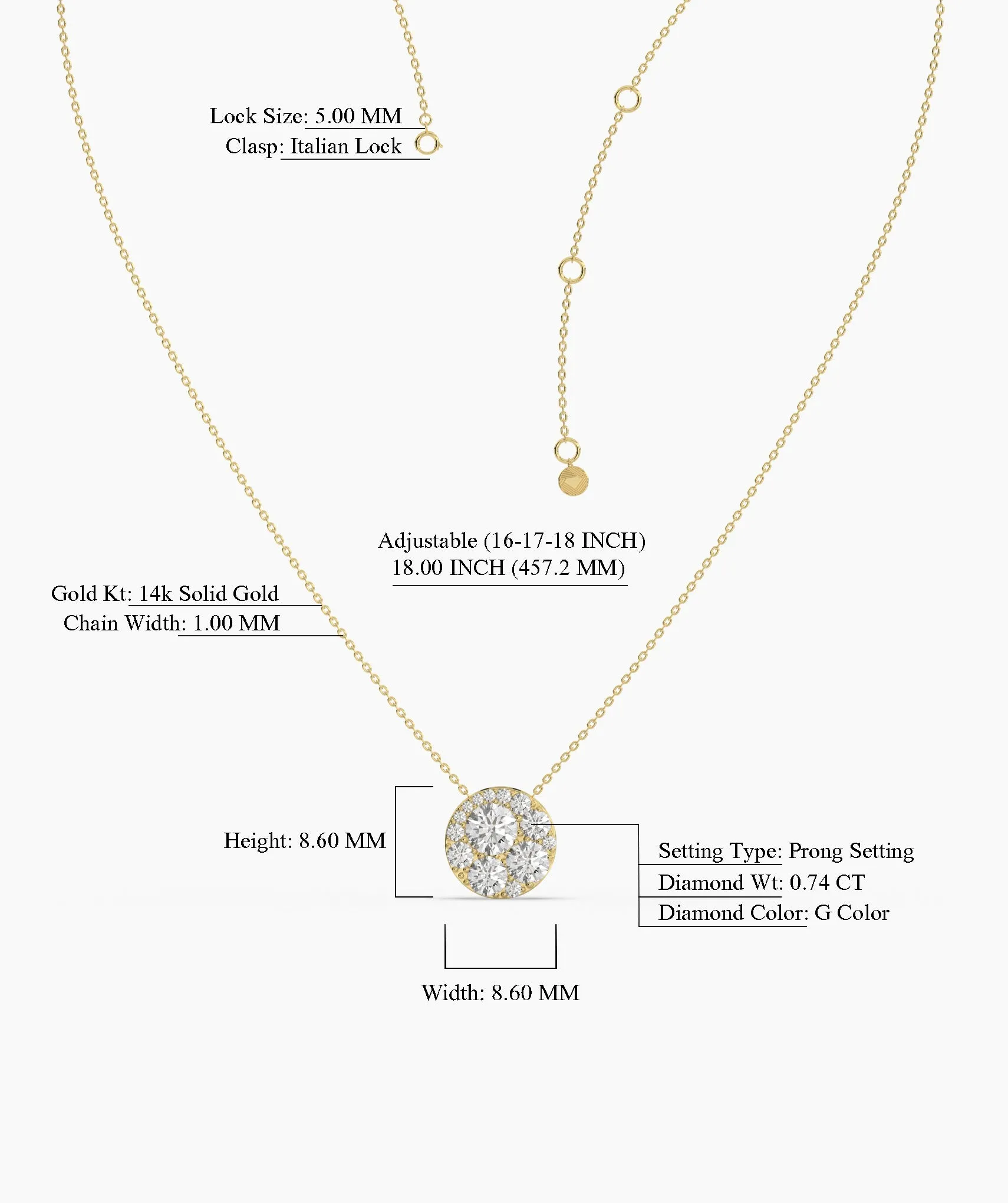 Luminous Diamond Halo Pendant