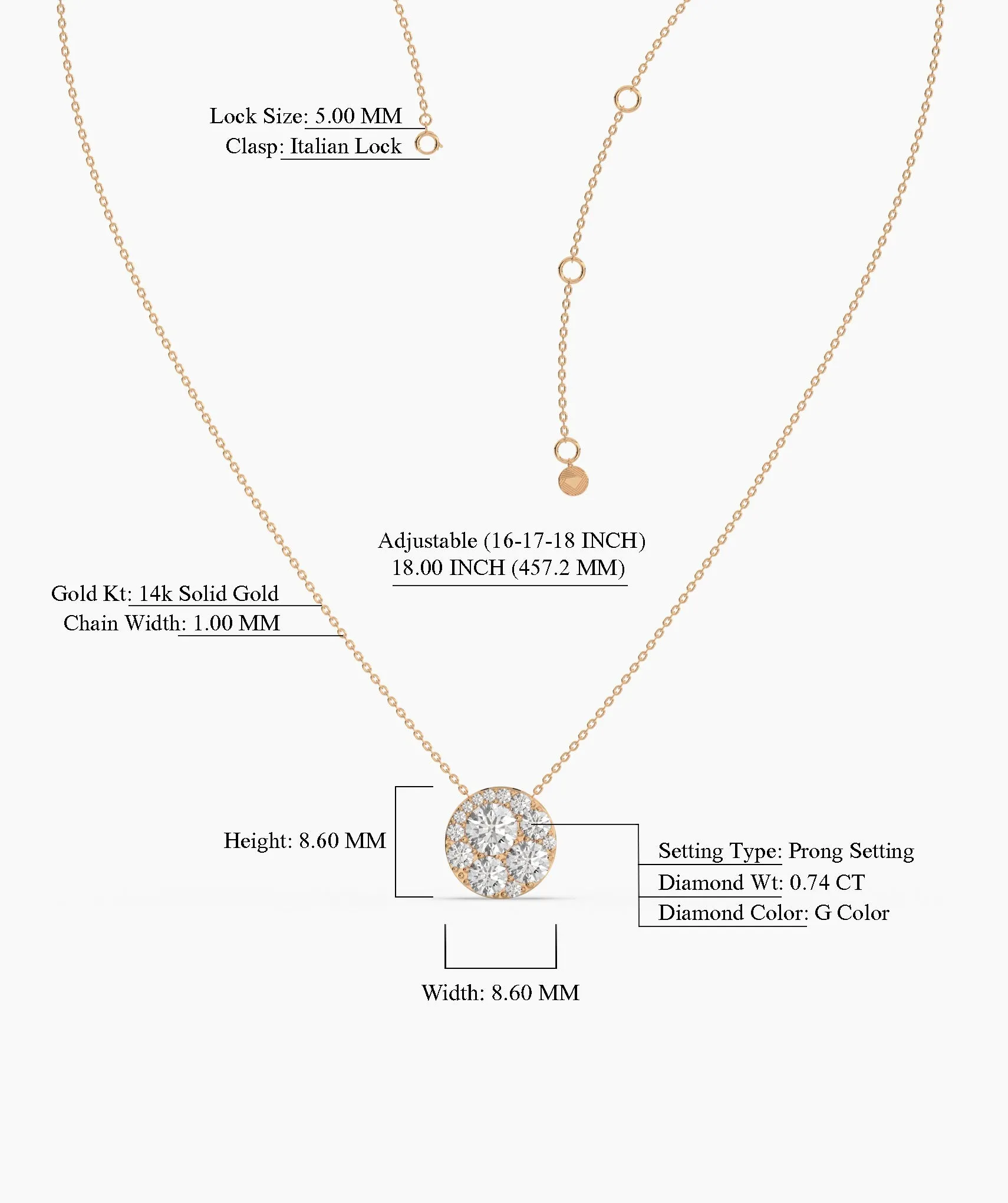 Luminous Diamond Halo Pendant