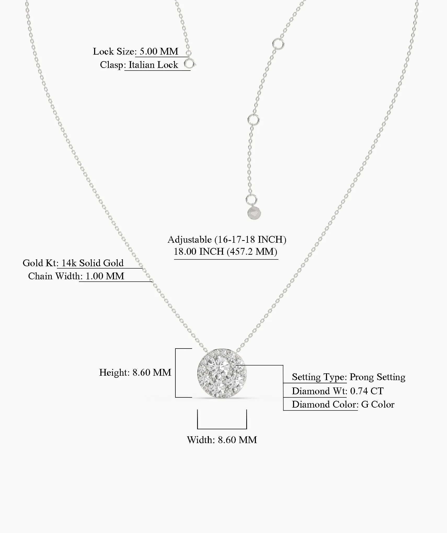 Luminous Diamond Halo Pendant