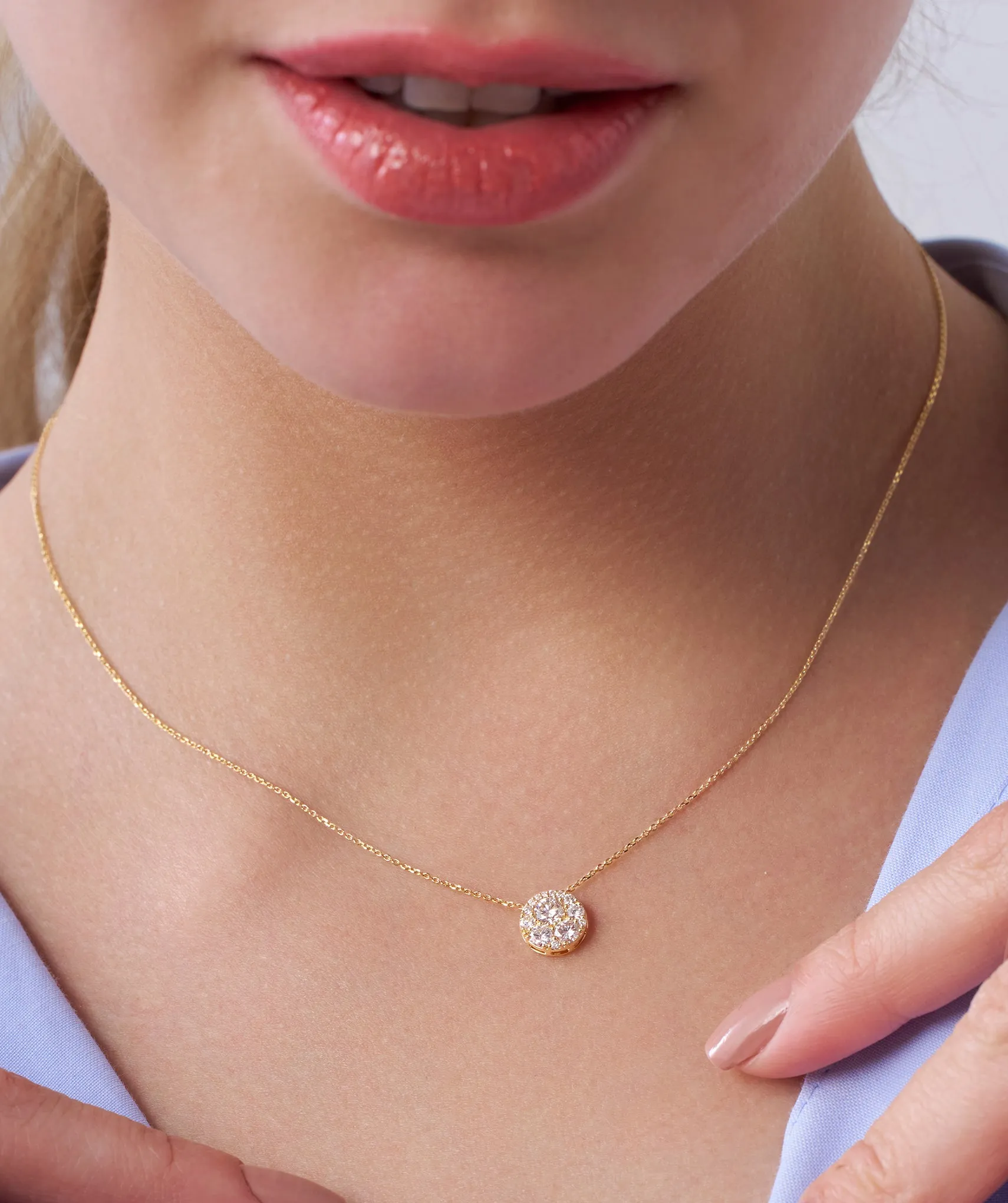 Luminous Diamond Halo Pendant